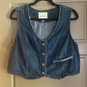Lucky Brand Blue Denim Button-Up Vest